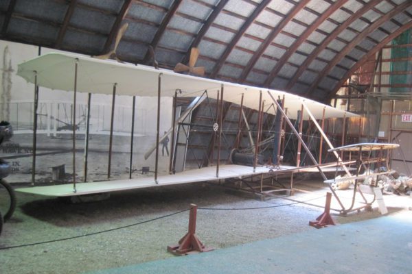 photo of a 1903 Wright Flyer on display in our museum